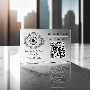 Modern Clear Acrylic Eye Doctor Vision Center Business Cards
