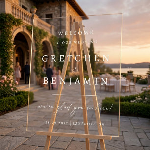 Modern Clear Acrylic Wedding Welcome Sign