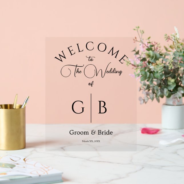 Modern Clear Acrylic Wedding Welcome Sign Design (Wedding)