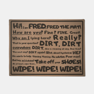 Modern, Clear, Humorous - Fred the Mat, trendy Doormat