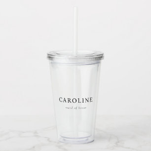 Modern Clear Minimal Maid Of Honor Acrylic Tumbler