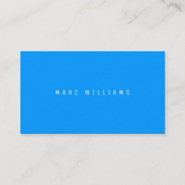 Modern clear sky blue cover business card (Front)
