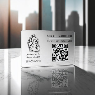 Modern Clear Transparent Cardiology Business Cards