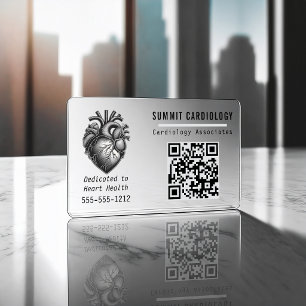 Modern Clear Transparent Cardiology Business Cards