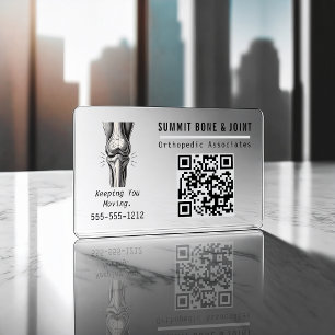 Modern Clear Transparent Orthopedic Business Cards