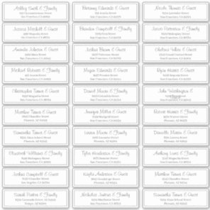 Modern Clear Wedding Guest Names Address Sticker