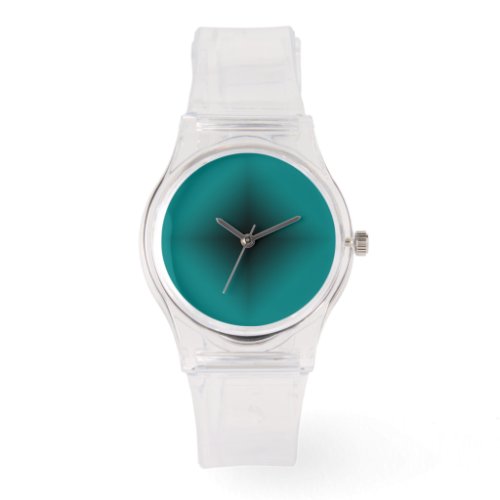 Modern Clear with Black and Teal Dial Watch