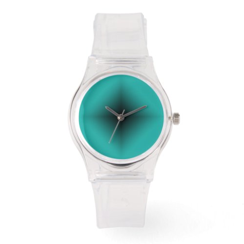 Modern Clear with Black and Turquoise Dial Watch