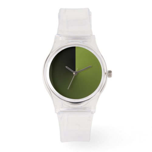 Modern Clear with Black and Wasabi Green Dial Watch