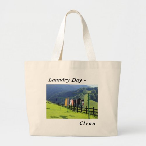 Modern Clever Laundry Day Clean Large Tote Bag