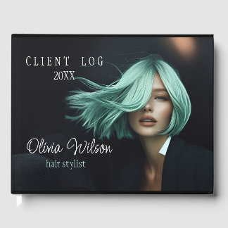 Modern Client Log Book for Hair Salons black