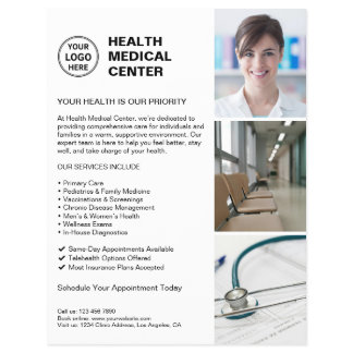 Modern Clinic Doctor Healthcare Custom Logo Flyer
