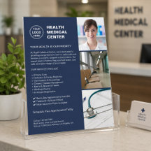 Modern Clinic Doctor Healthcare Logo Navy Blue