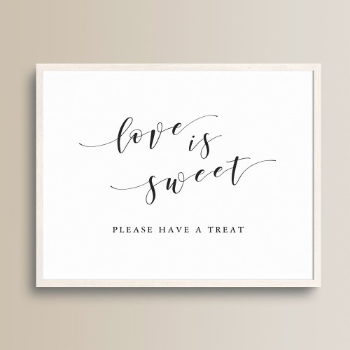 Modern Clligraphy Love is Sweet Wedding Table Sign