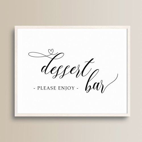 Modern Clligraphy Wedding Dessert Bar Sign