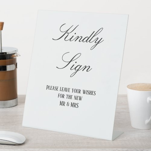 Modern Clligraphy Wedding Guest Book Pedestal Sign
