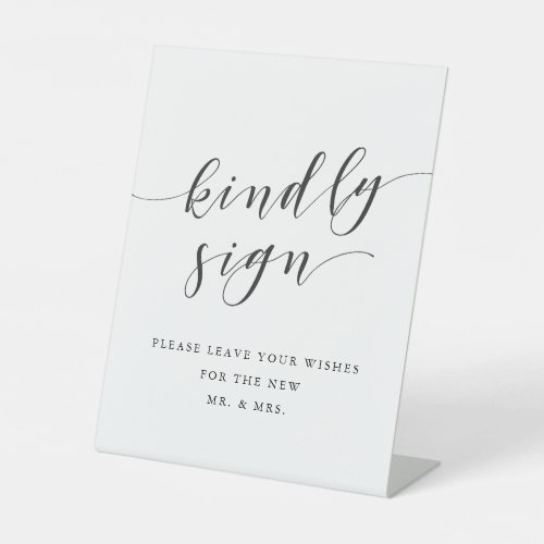 Modern Clligraphy Wedding Guest Book Pedestal Sign