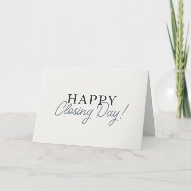 Modern Closing Day Neutral Real Estate Agent Card (Front)