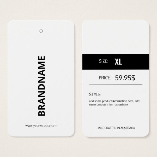 Modern Clothing Price Hang Tag