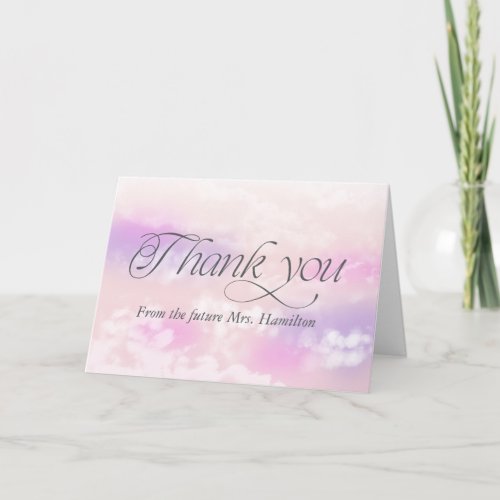 Modern Cloud Custom Photo Bridal Shower Thank You Card