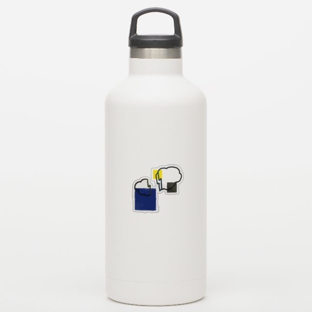 Modern Cloud Design Sticker (Waterbottle)