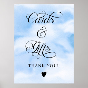 Modern Cloud Nine Bridal Shower Cards & Gifts Sign