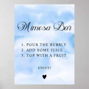 Modern Cloud Nine Bridal Shower Mimosa Bar Sign