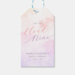 Modern Cloud Nine Dreamy Pastel Pink Bridal Shower Gift Tags