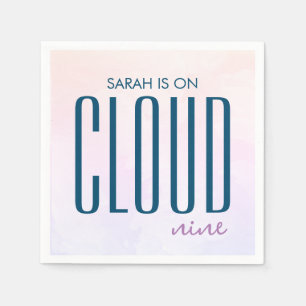 Modern Cloud Nine Pastel Rainbow Bridal Shower Napkins