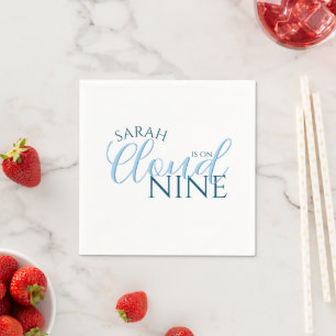 Modern Cloud nine simple script bridal shower Napkins