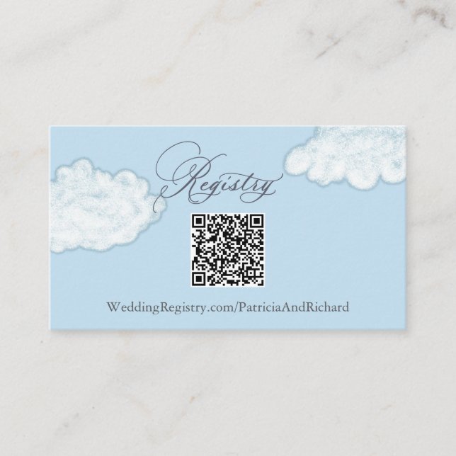 Modern Cloud QR Code Registry Enclosure Card (Front)