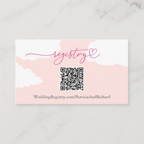 Modern Cloud QR Code Registry Enclosure Card