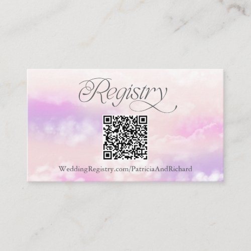 Modern Cloud QR Code Registry Enclosure Card