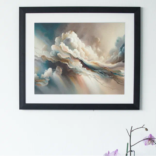 Modern Clouds Abstract Art Painting Poster | Zazzle