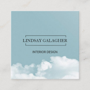 Modern clouds sky square business card