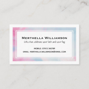 Modern Cloudy Pink Blue Christian Scripture Business Card