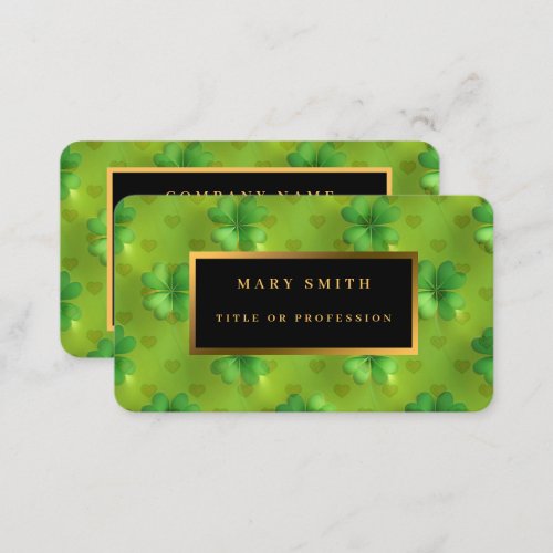 Modern Clover 4 Lists Green Collection Business Card