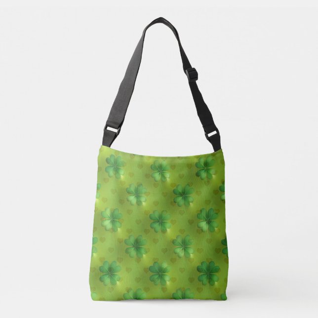 Modern Clover 4 Lists Green Collection Crossbody Bag (Front)