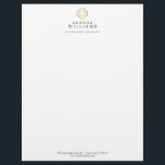 Modern Clover Gold Logo Luxury Boutique  Letterhead<br><div class="desc">s name on this chic letterhead template. Designed for jewelry designers,  crafters,  decorators,  interior designers or any stylish business. © 1201AM CREATIVE</div>