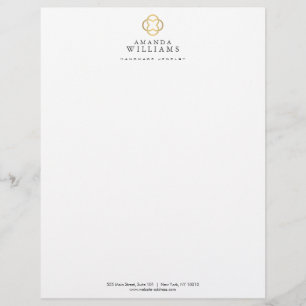 Modern Clover Gold Logo Luxury Boutique  Letterhead