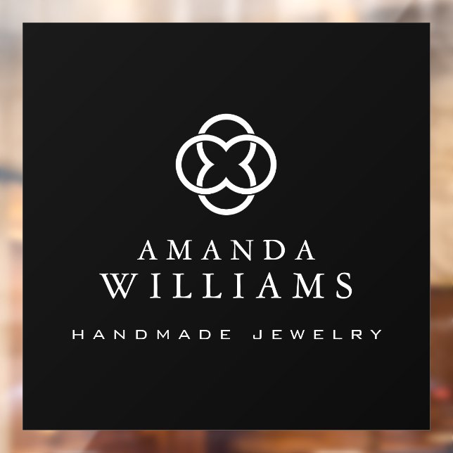 Modern Clover Logo Luxury Boutique Black Window Cling (Sheet 2)