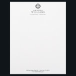 Modern Clover Logo Luxury Boutique Letterhead<br><div class="desc">A modern and abstract clover logo is combined with your name or business name on this chic letterhead template. Designed for jewelry designers,  crafters,  decorators,  interior designers or any stylish business. © 1201AM CREATIVE</div>