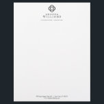 Modern Clover Logo Luxury Boutique Letterhead<br><div class="desc">A modern and abstract clover logo is combined with your name or business name on this chic letterhead template. Designed for jewelry designers,  crafters,  decorators,  interior designers or any stylish business. © 1201AM CREATIVE</div>