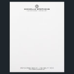 Modern Clover Logo Luxury Boutique White Letterhead<br><div class="desc">An abstract clover motif offers a clean and unique brand image on this custom letterhead. Great for boutiques,  jewelry designers,  fashion-forward businesses,  interior designers,  and more. © 1201AM CREATIVE</div>