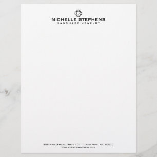 Modern Clover Logo Luxury Boutique White Letterhead