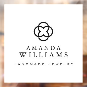 Modern Clover Logo Luxury Boutique White Window Cling