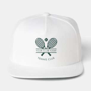 Modern Club Name Green Tennis Rackets Icon Snap Back Hat