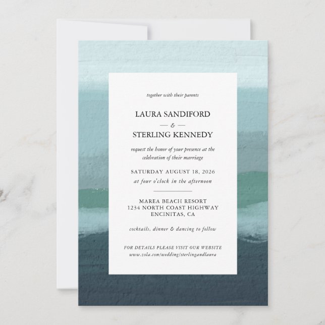 Modern Coastal Abstract Art Invitation (Front)