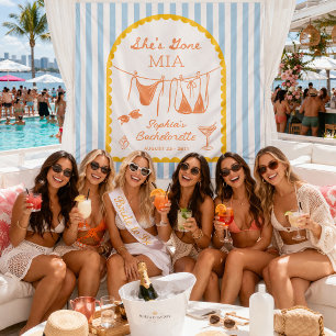 Modern Coastal Bachelorette Party Backdrop Banner