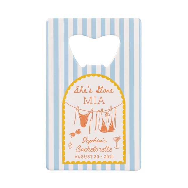 Modern Coastal Bachelorette Party Bottle Opener (Front)